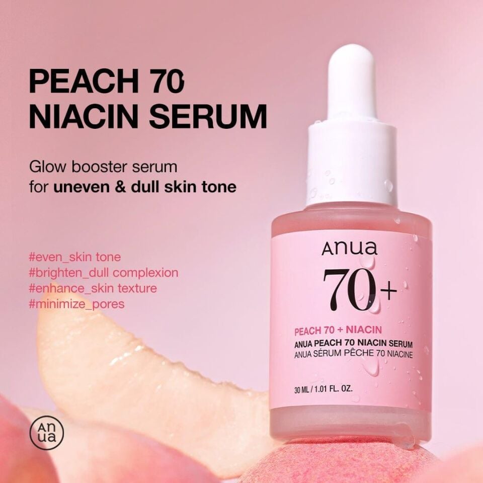 ANUA Peach 70% Niacinamide Serum - Gözenek ve Leke Karşıtı Dengeleyici Serum 30ml