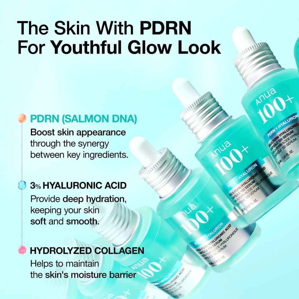 ANUA PDRN Hyaluronic Acid Capsule 100 Serum - PDRN & Hyalüronik Asitli Derin Nem Serumu 30ml