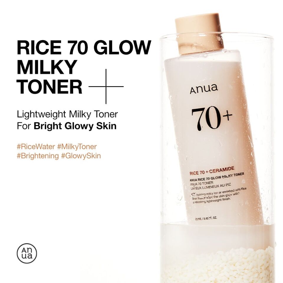 ANUA Rice 70 Glow Milky Toner Leke Karşıtı Parlatıcı Pirinçli Süt Tonik 250ml