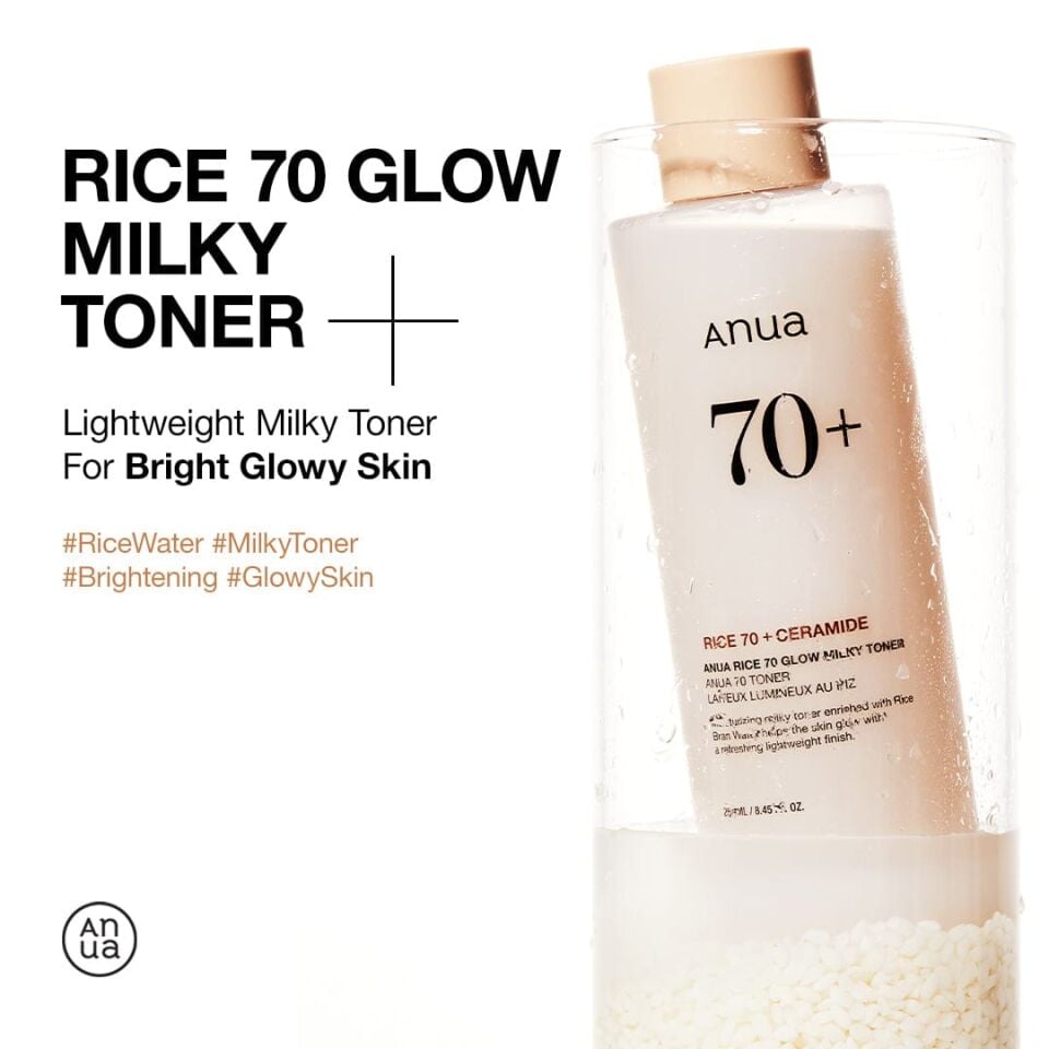 ANUA Rice 70 Glow Milky Toner Leke Karşıtı Parlatıcı Pirinçli Süt Tonik 250ml