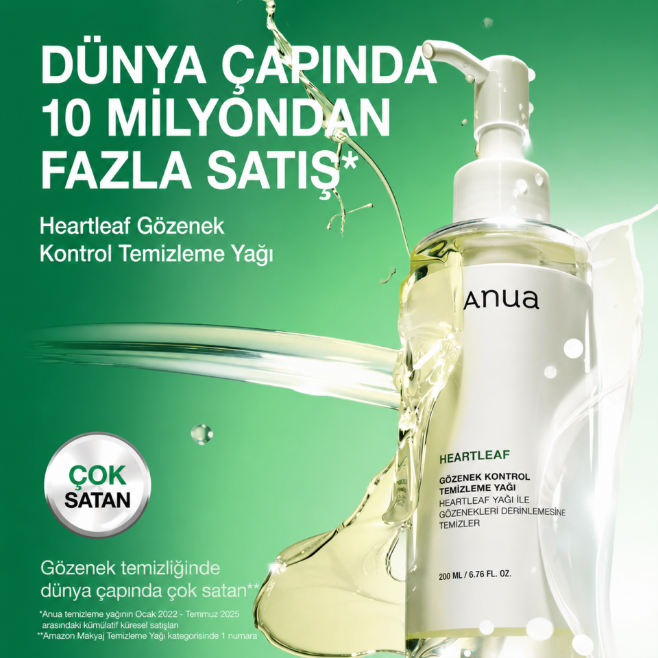 Anua Heartleaf Pore Control Cleansing Oil 200ml - Gözenek Bakımına Destek Temizleme Yağı