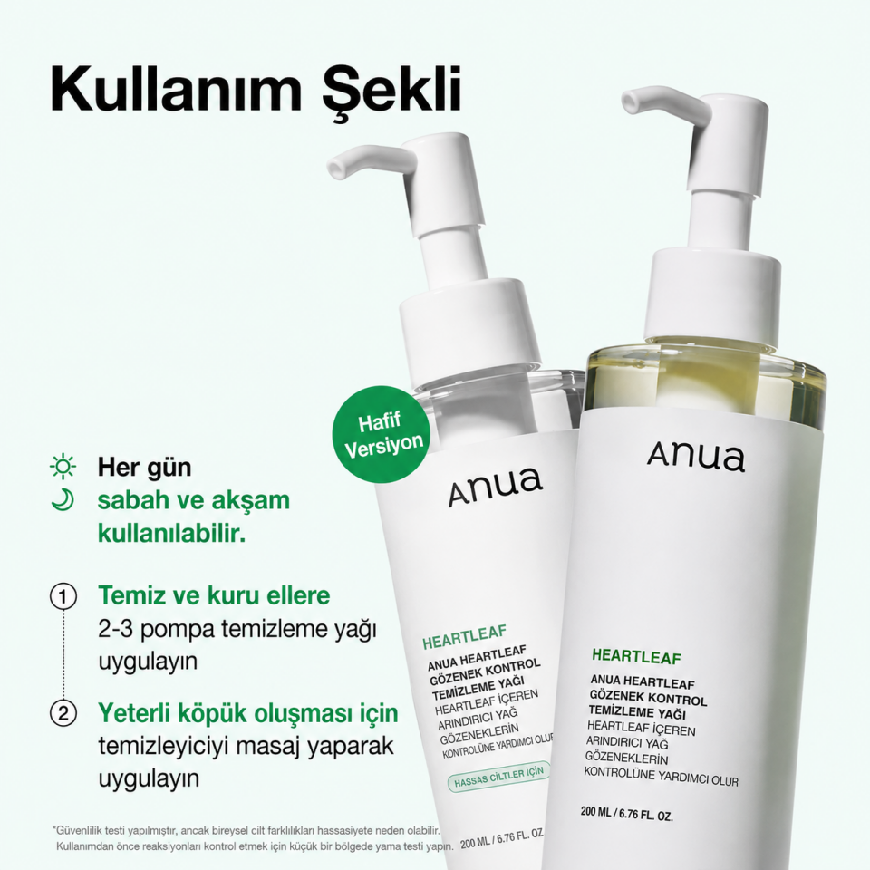 Anua Heartleaf Pore Control Cleansing Oil 200ml - Gözenek Bakımına Destek Temizleme Yağı